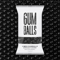 Black & White 1 Inch Round Gumballs