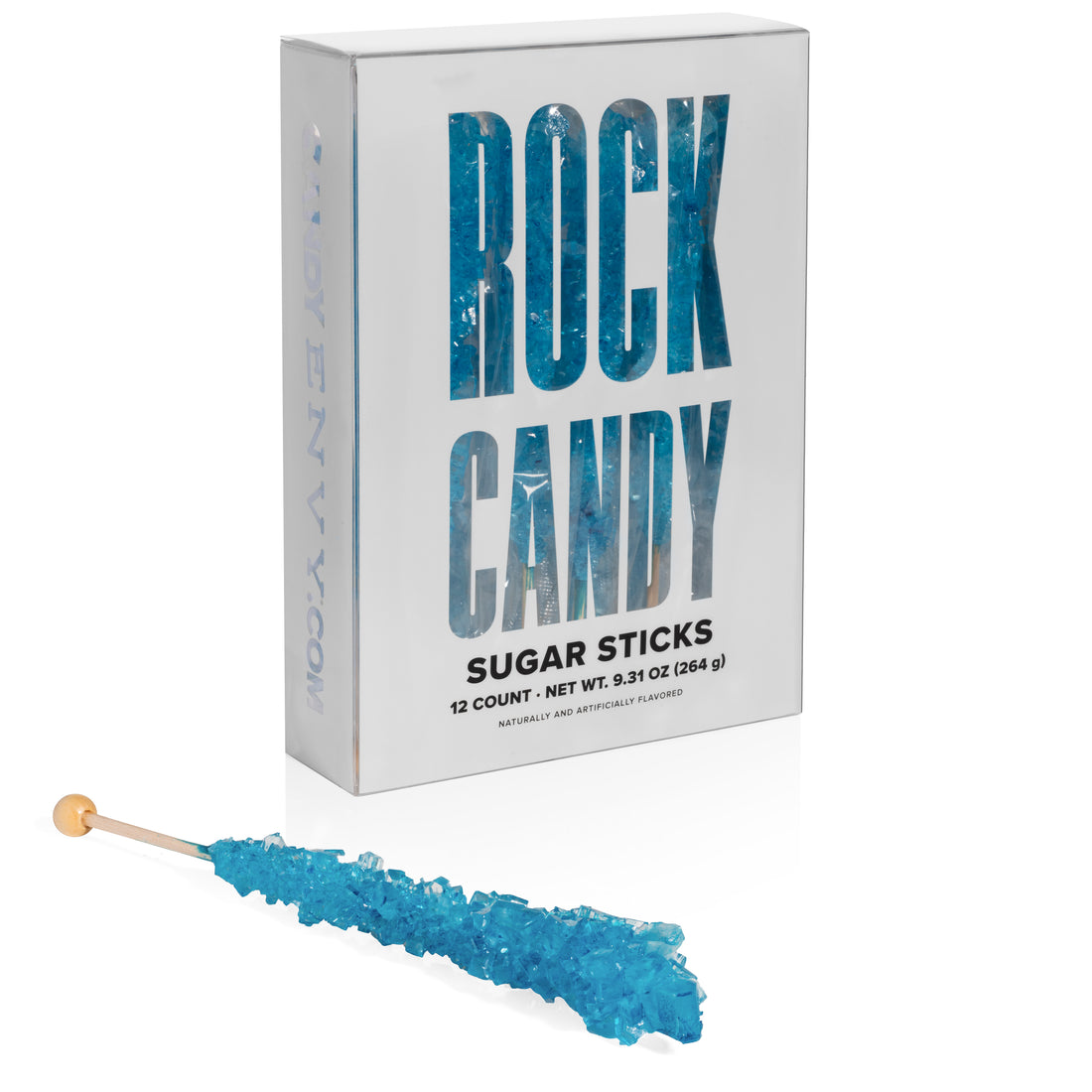 Blue Rock Candy Sugar Sticks - Blue Raspberry Flavor