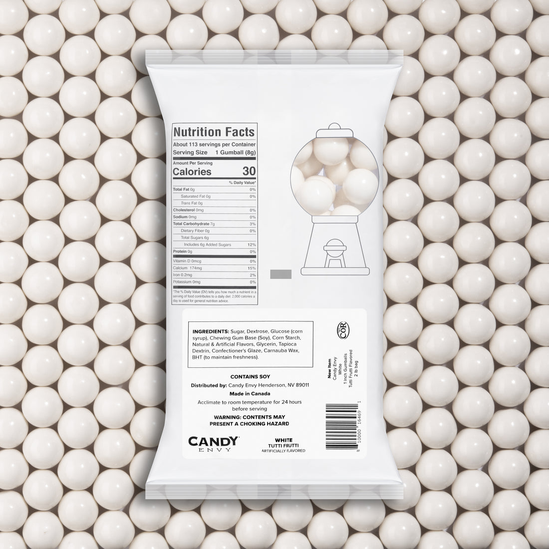 Black & White 1 Inch Round Gumballs