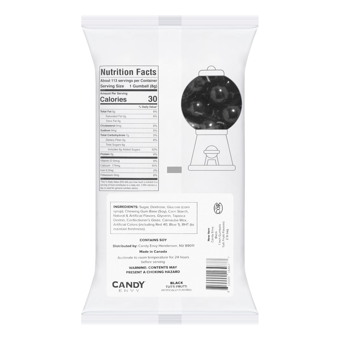 Black 1 inch Round Gumballs