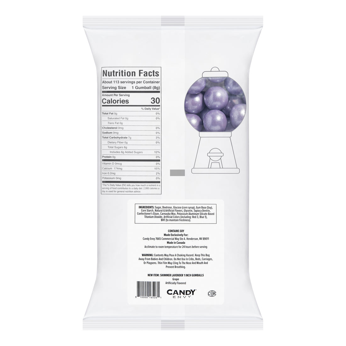 Shimmer Lavender 1 inch Round Gumballs
