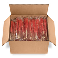 Red Rock Candy Sugar Sticks - Strawberry Flavor