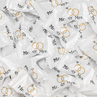 'Mr. & Mrs.' with Gold Ring Accent Wedding Buttermints