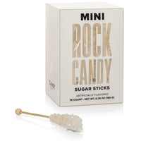 White Mini Rock Candy Sugar Sticks - Original Sugar Flavor