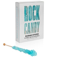 Light Blue Rock Candy Sugar Sticks - Cotton Candy Flavor
