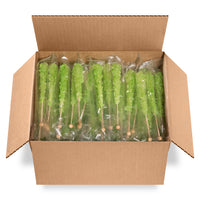 Light Green Rock Candy Sugar Sticks - Watermelon Flavor