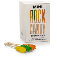 Citrus Combo Mini Rock Candy Sugar Sticks - Orange, Lime, Lemon Flavor