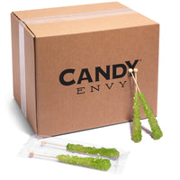 Light Green Rock Candy Sugar Sticks - Watermelon Flavor