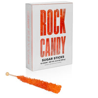 Orange Rock Candy Sugar Sticks - Orange Flavor