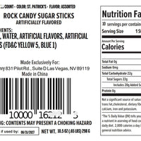 St. Patrick's Day Rock Candy Sugar Sticks
