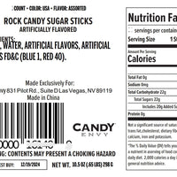 Patriotic USA Freedom Rock Candy Sugar Sticks - 250th Celebration!
