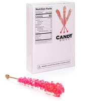 Pink Rock Candy Sugar Sticks - Cherry Flavor