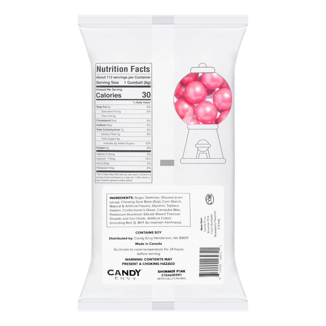Shimmer Pink 1 inch Round Gumballs