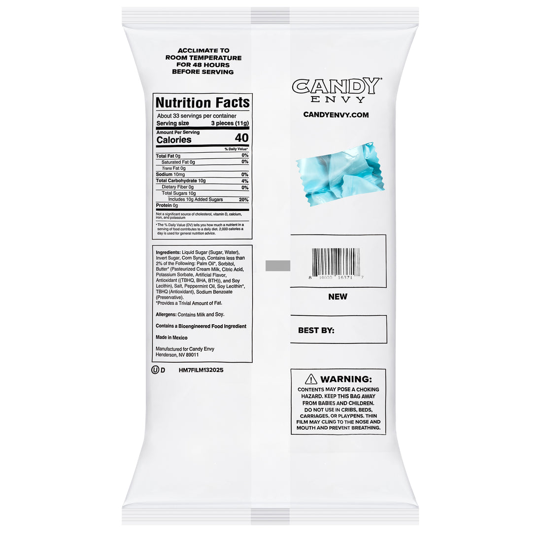 Light Blue Wrapper Buttermints