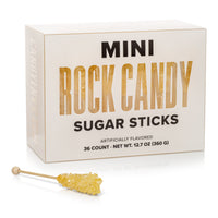 Gold Mini Rock Candy Sugar Sticks - Original Sugar Flavor