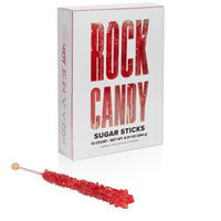 Red Rock Candy Sugar Sticks - Strawberry Flavor
