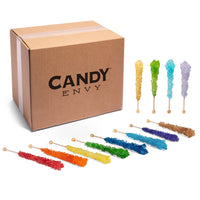 Assorted Colors Rock Candy Sugar Sticks - Assorted Flavors