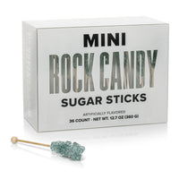 Silver Mini Rock Candy Sugar Sticks - Original Sugar Flavor