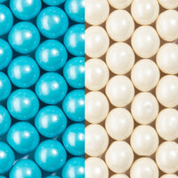 Shimmer Light Blue & Shimmer White 1 inch Round Gumballs