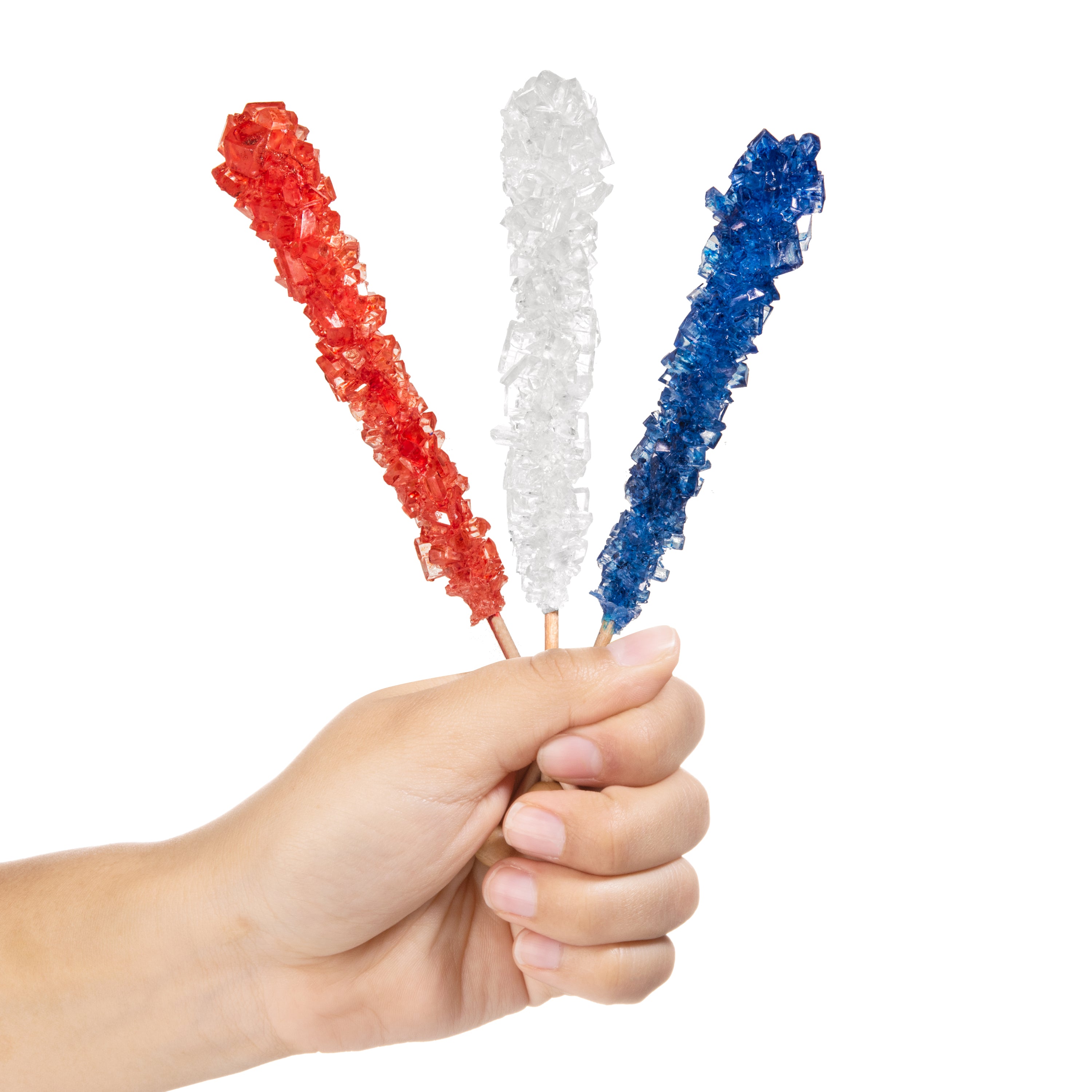 義勇 バースデー ドリンクスリーブ バレンタイン ロリポップアクリルスティック Patriotic USA Rock Candy Sugar Stick - Large Individually Wrapped