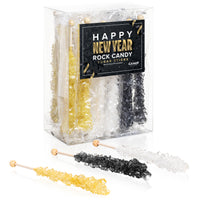 Gold Happy New Year Rock Candy Sugar Sticks