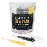 Gold Happy New Year Rock Candy Sugar Sticks