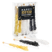 Gold Happy New Year Rock Candy Sugar Sticks