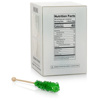 Green Mini Rock Candy Sugar Sticks - Lime Flavor
