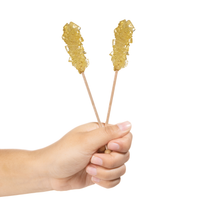 Gold Mini Rock Candy Sugar Sticks - Original Sugar Flavor