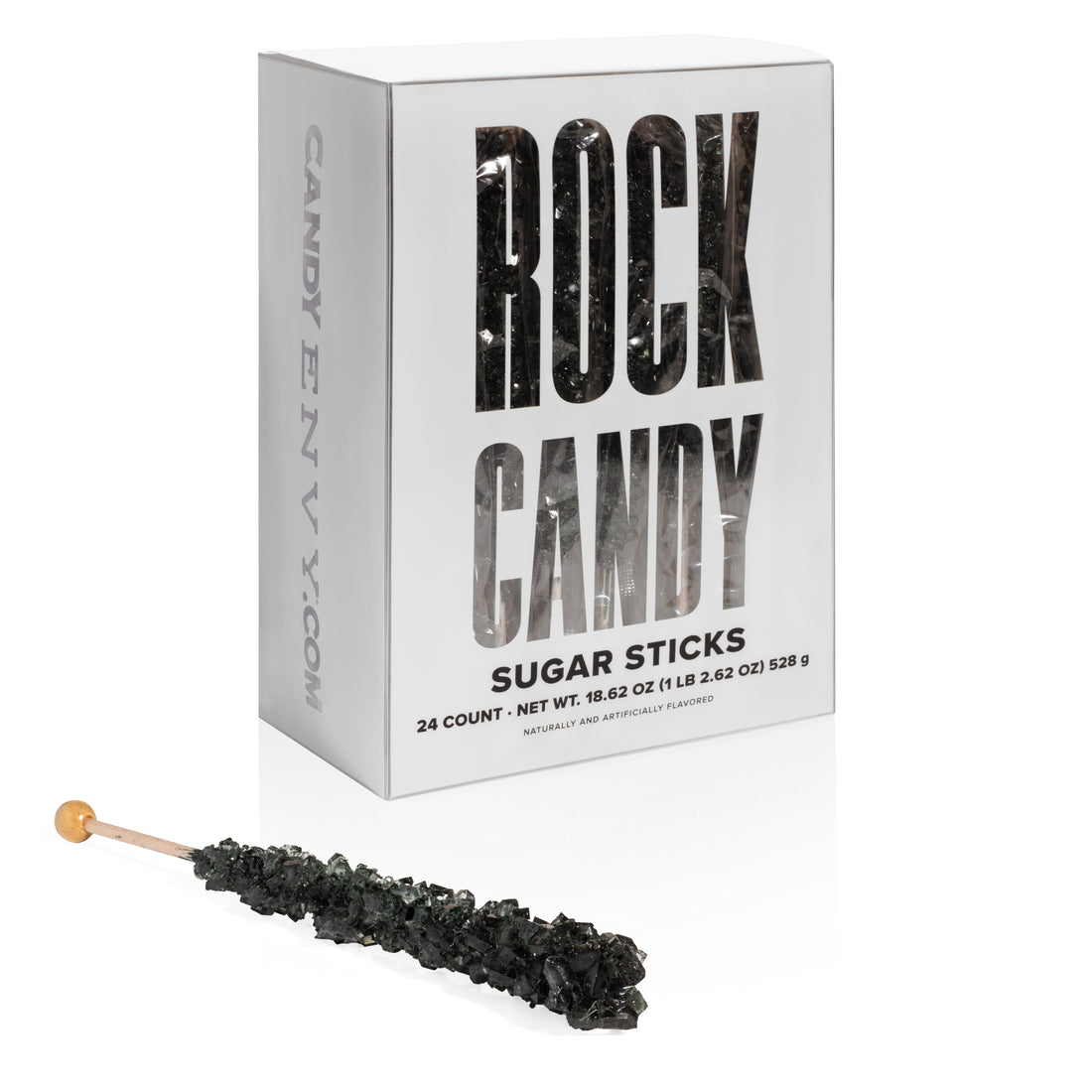 Black Rock Candy Sugar Sticks - Black Cherry Flavor