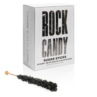 Black Rock Candy Sugar Sticks - Black Cherry Flavor