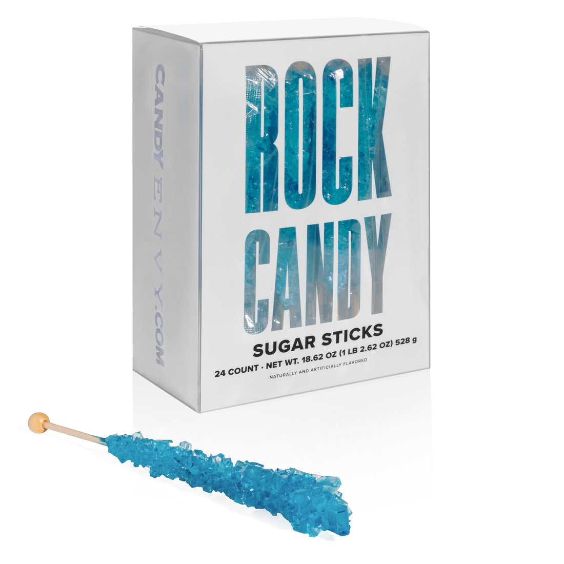 Blue Rock Candy Sugar Sticks - Blue Raspberry Flavor
