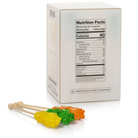 Citrus Combo Mini Rock Candy Sugar Sticks - Orange, Lime, Lemon Flavor