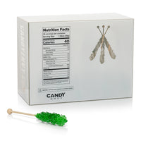 Green Mini Rock Candy Sugar Sticks - Lime Flavor