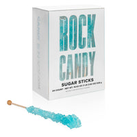 Light Blue Rock Candy Sugar Sticks - Cotton Candy Flavor