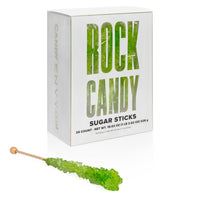 Light Green Rock Candy Sugar Sticks - Watermelon Flavor