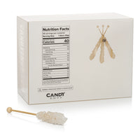 White Mini Rock Candy Sugar Sticks - Original Sugar Flavor