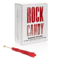 Red Rock Candy Sugar Sticks - Strawberry Flavor