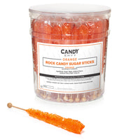 Orange Rock Candy Sugar Sticks - Orange Flavor