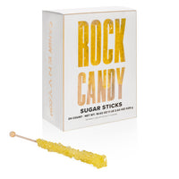 Yellow Rock Candy Sugar Sticks - Banana Flavor