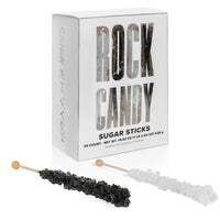 Black & White Rock Candy Sugar Sticks - Black Cherry and Original Sugar Flavors