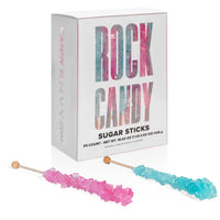 Light Blue & Light Pink Rock Candy Sugar Sticks - Cotton Candy and Cherry Flavors