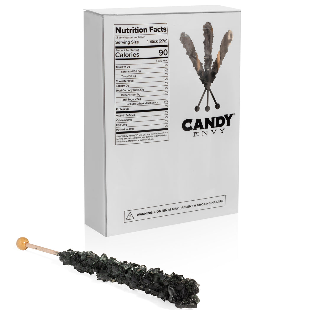 Black Rock Candy Sugar Sticks - Black Cherry Flavor