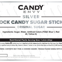 Silver Rock Candy Sugar Sticks - Original Sugar Flavor