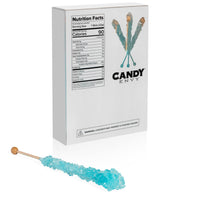 Light Blue Rock Candy Sugar Sticks - Cotton Candy Flavor