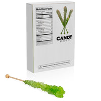 Light Green Rock Candy Sugar Sticks - Watermelon Flavor