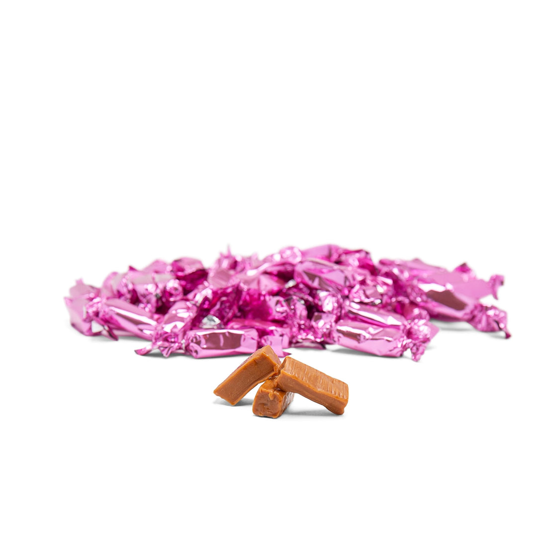 Hot Pink Foil-Wrapped Caramels