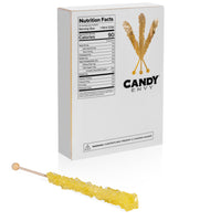 Yellow Rock Candy Sugar Sticks - Banana Flavor