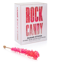 Pink Rock Candy Sugar Sticks - Cherry Flavor