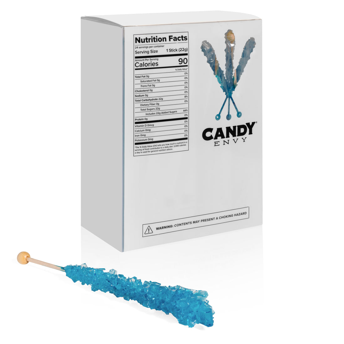 Blue Rock Candy Sugar Sticks - Blue Raspberry Flavor